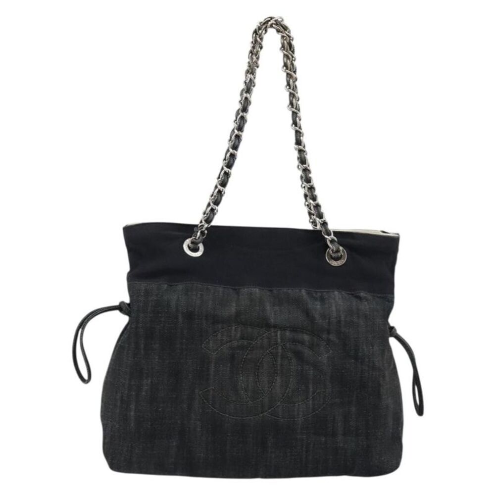 Chanel Bon Bon Denim Black Denim_Jeans Tote Bag Bag